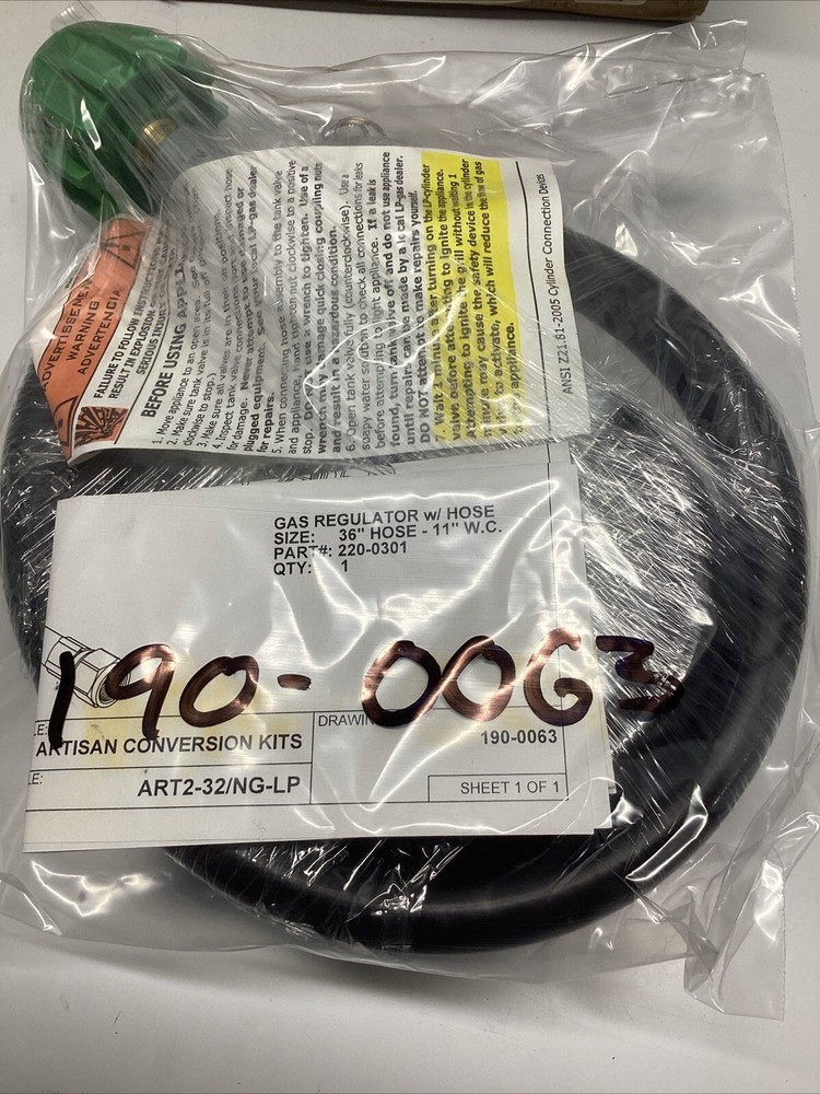 Artisan 190-0063 Conversion Kit from NG to LP