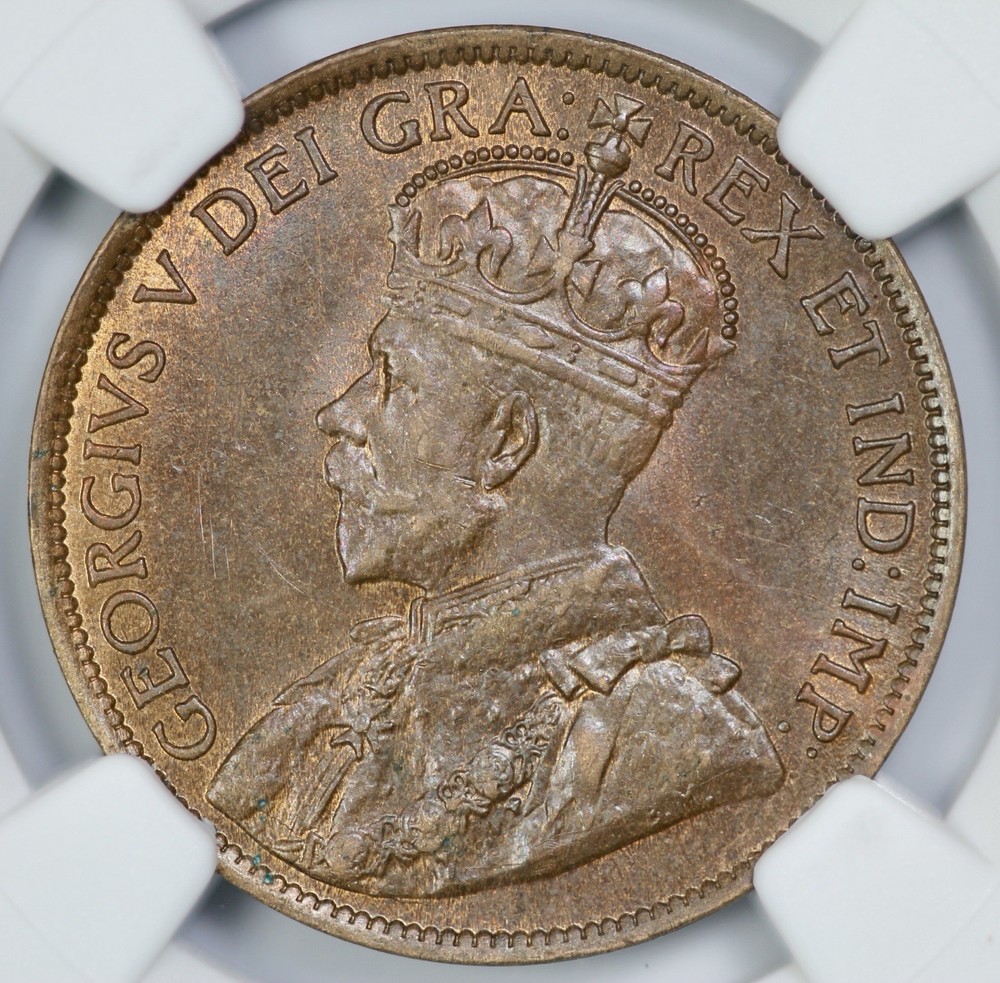 1913 Canada 1c Large Cent NGC MS 63 BN