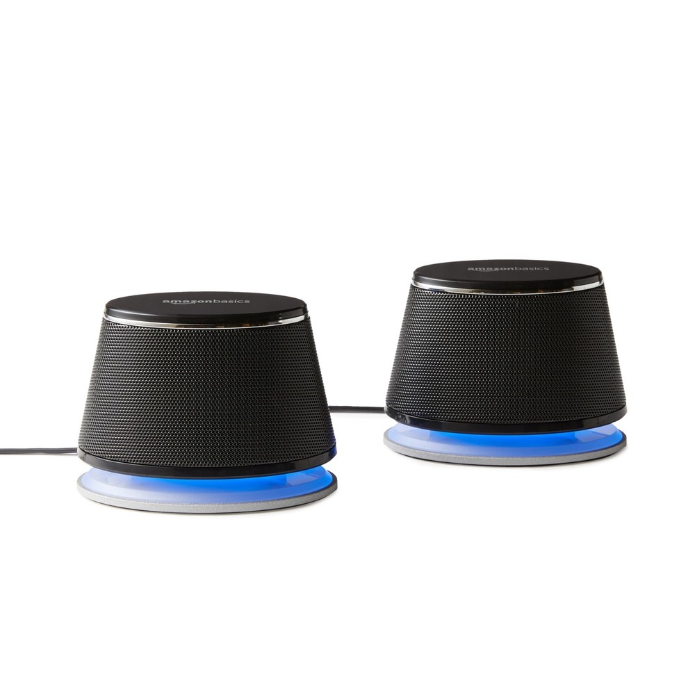 Amazon Basics Stereo 2.0 Speakers, USB-Powered, 1 Pair, Black OPEN BOX