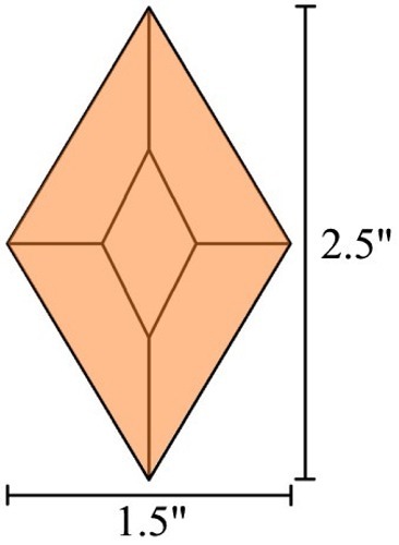 1.5x2.5 Diamond Bevels - PEACH - (5)