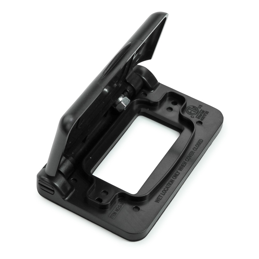 LeisureCord Weatherproof Receptacle Cover for RV Outdoor Electrical Outlet Black