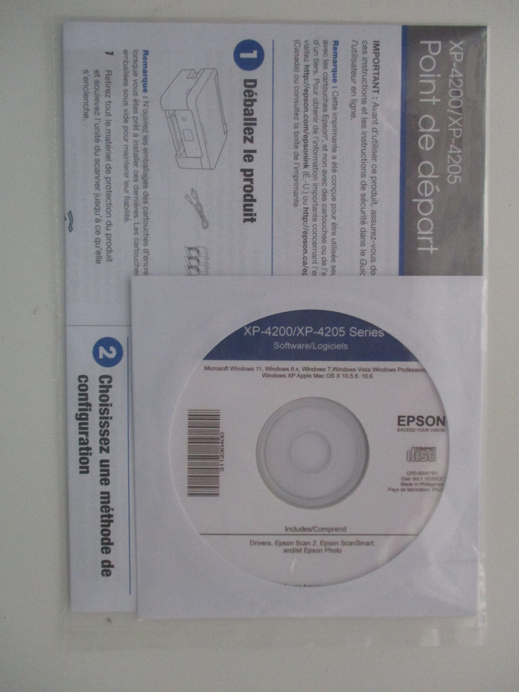 Setup Driver SOFTWARE for EPSON Series XP 4200 4205