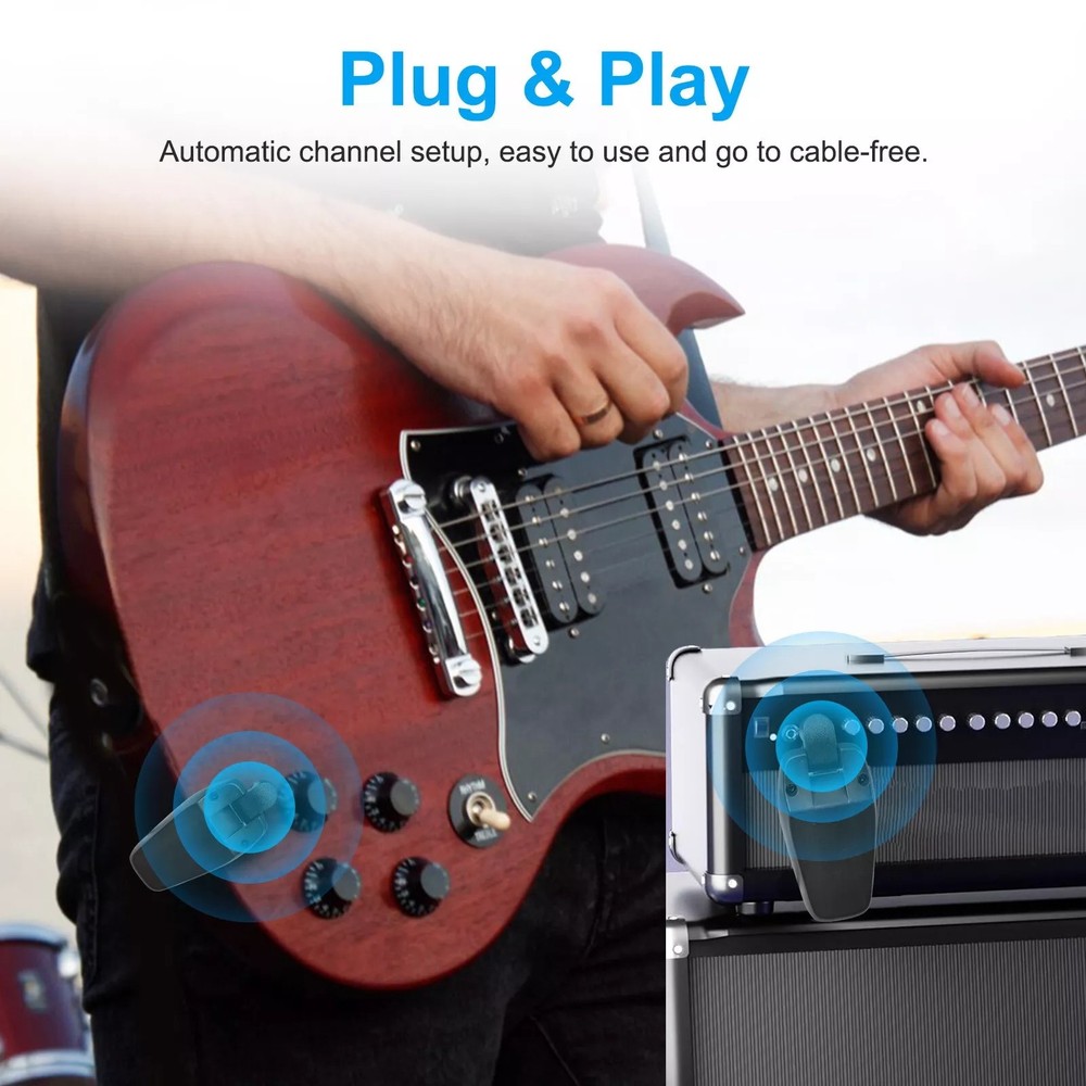 1Pair UHF Wireless Guitar System Transmitter Receiver Accessories For Guitar