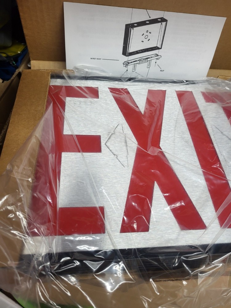 Lightalarms Exit Sign Aluminum New 8X3BRA-FL