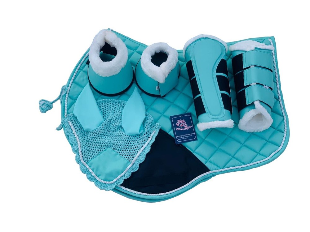 Luxury Horse Saddle Pad set, Saddle Pad, Brushing Boot, Bell Boot,Ear Net
