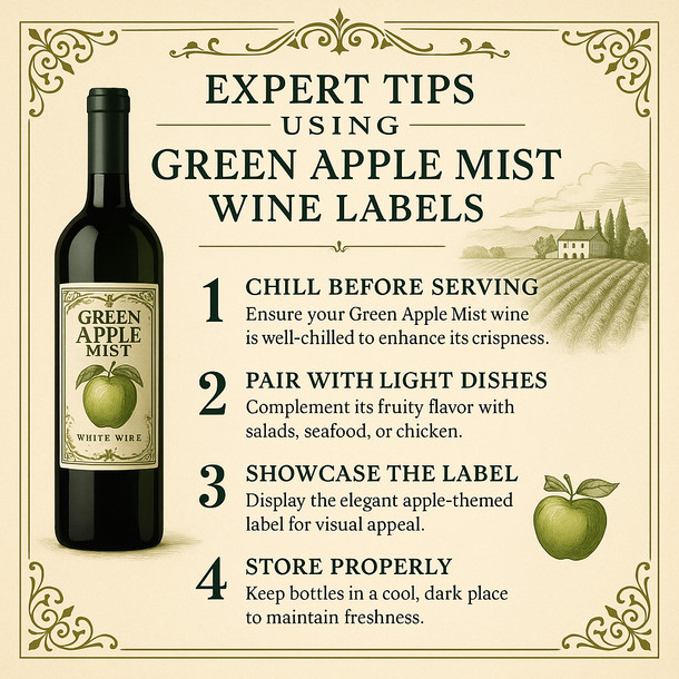LD Carlson Green Apple Mist Wine Labels
