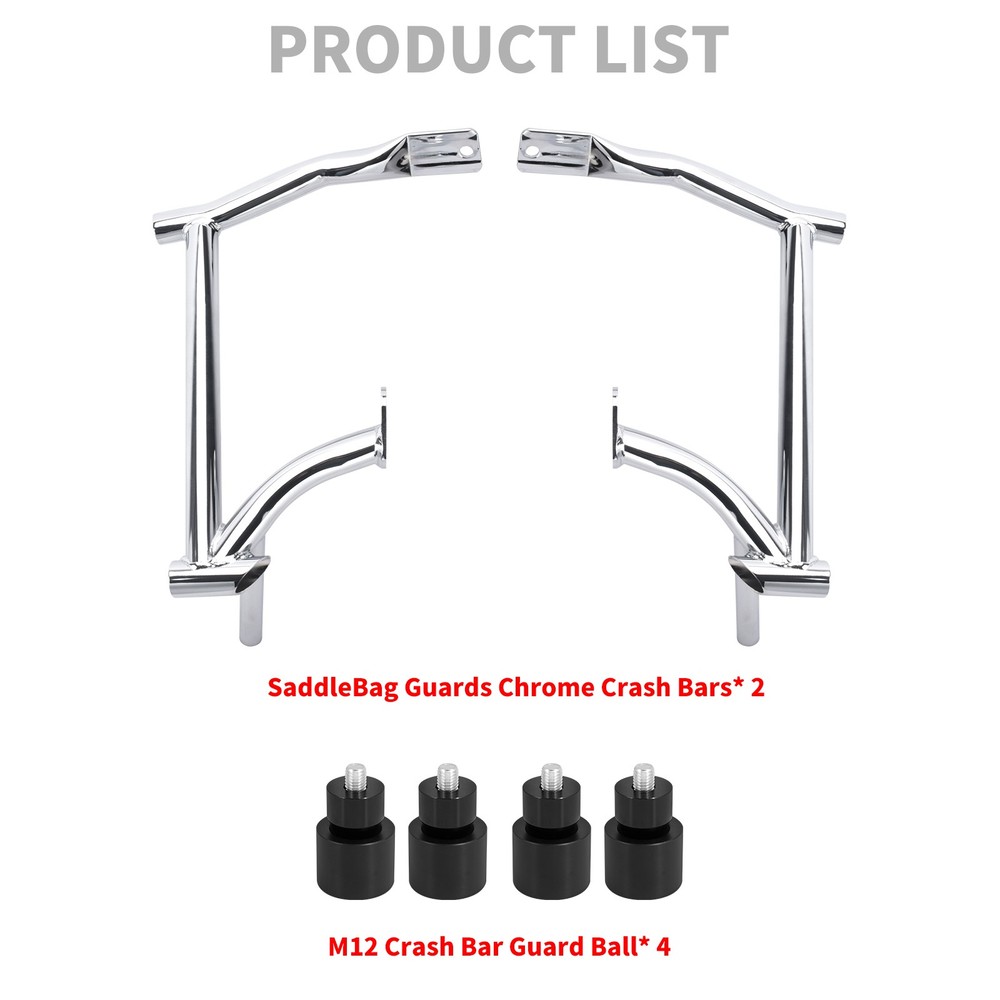 SaddleBeg Bracket Guards Chrome Crash Bar For Harley Touring Models 2009-2025