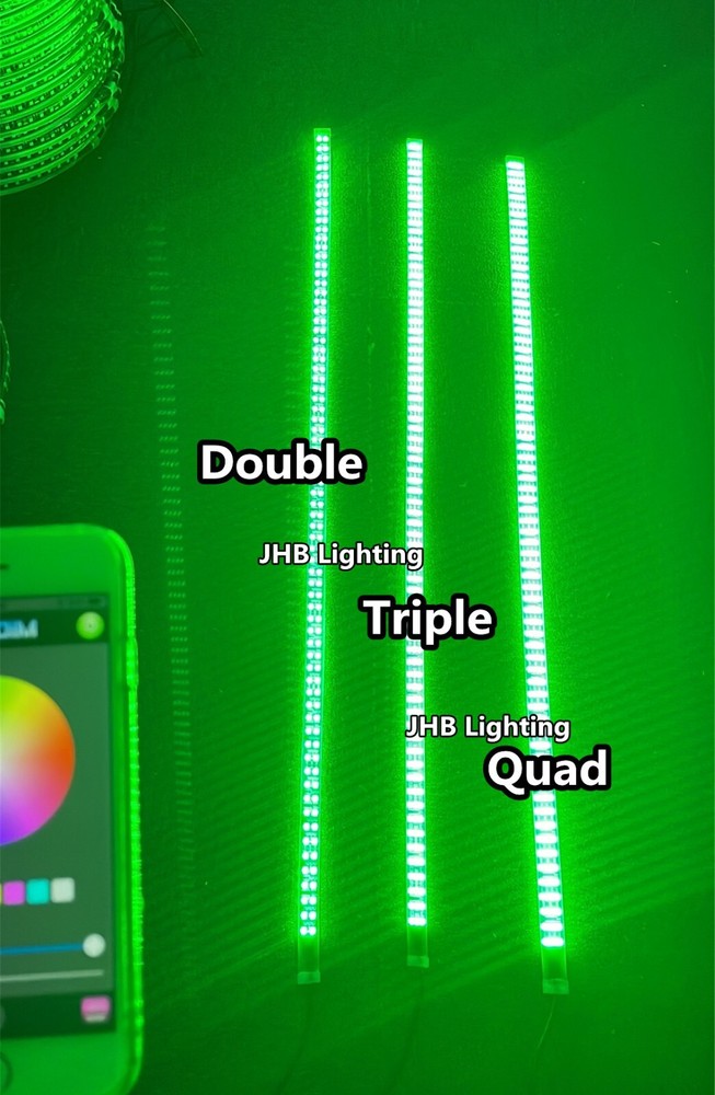 JHB 1x 4FT DOUBLE ROW App Ctrl CHASING Flow LED Underglow Grill Strips Light