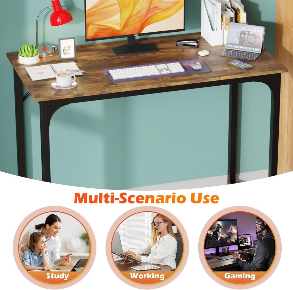 Multi-Functional 39 inch Home Office Desk - Adjustable Feet & Modern Style