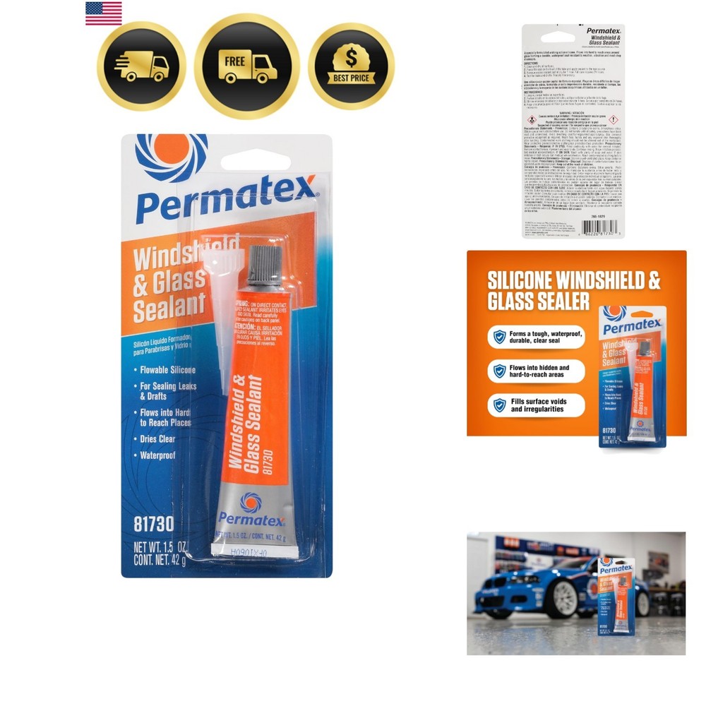 Flowable Silicone Windshield and Glass Sealer, 1.5 oz.