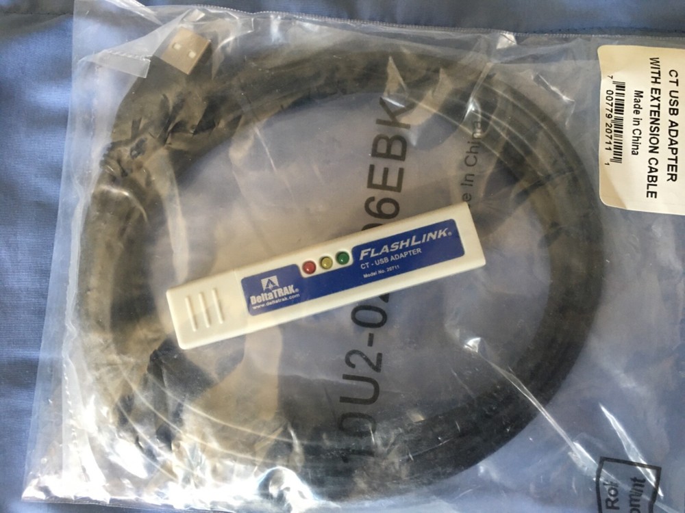 DeltaTrak Model 20711 CT USB Adapter with extension cable FlashLink reader dock