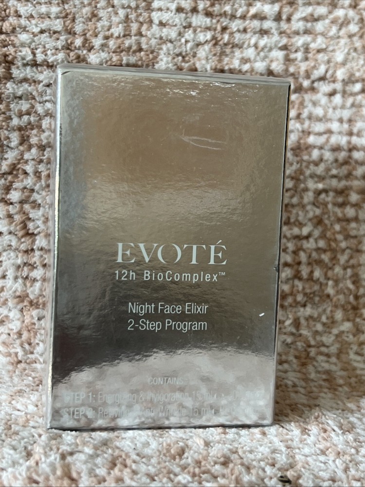 Evote 12h BioComplex 2-Step Night Face Elixir System Anti Aging Set ~Sealed