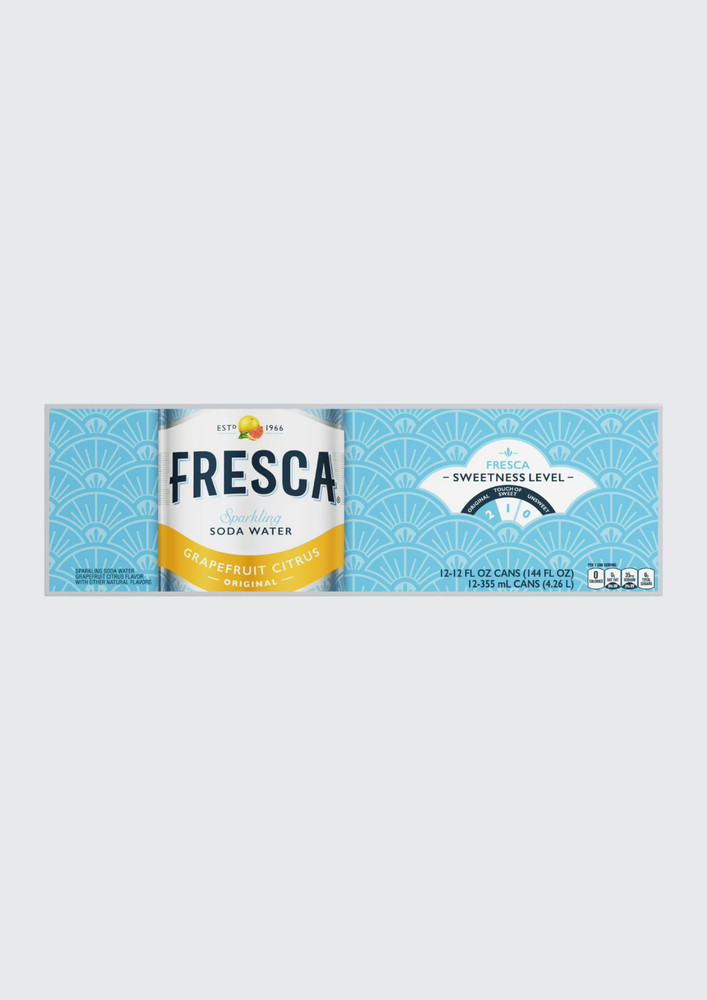 Fresca Grapefruit Citrus Sparkling Soda Water 12 oz Cans 12 Pack Zero Sugar