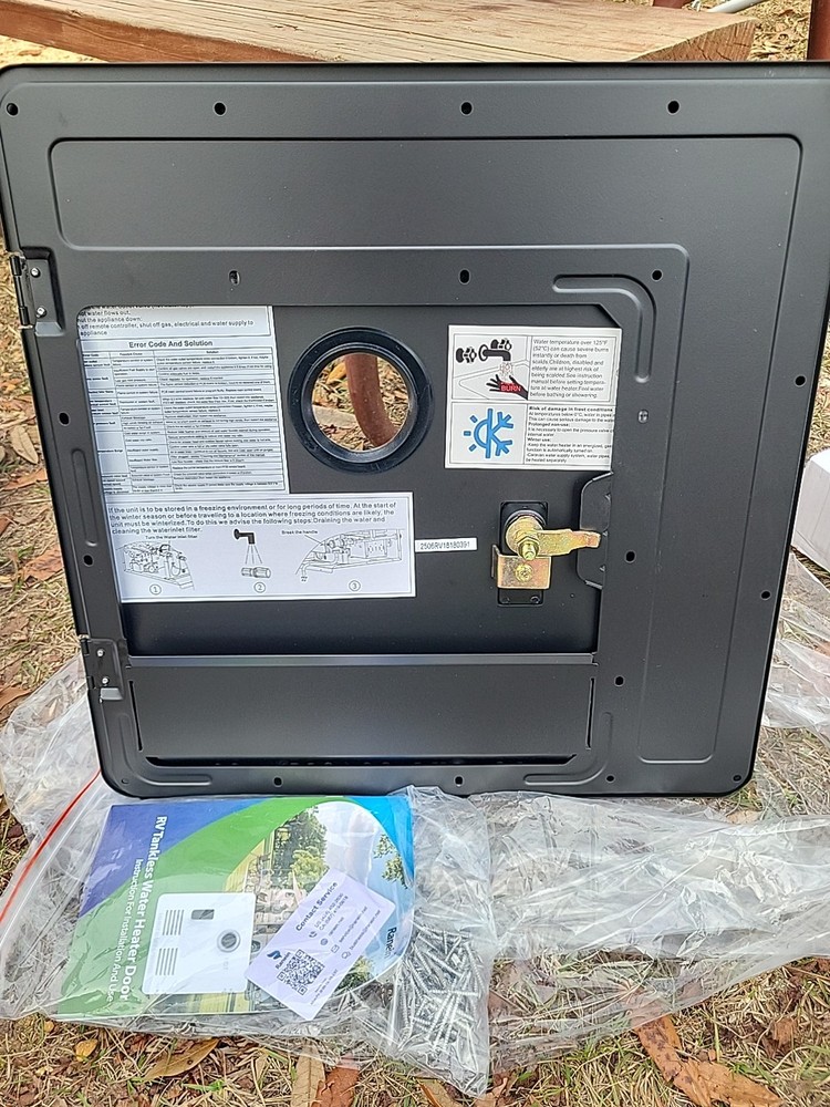 Ranein 18"x18" RV Tankless Water Heater Door Kit (Black) Model# RA65-1818