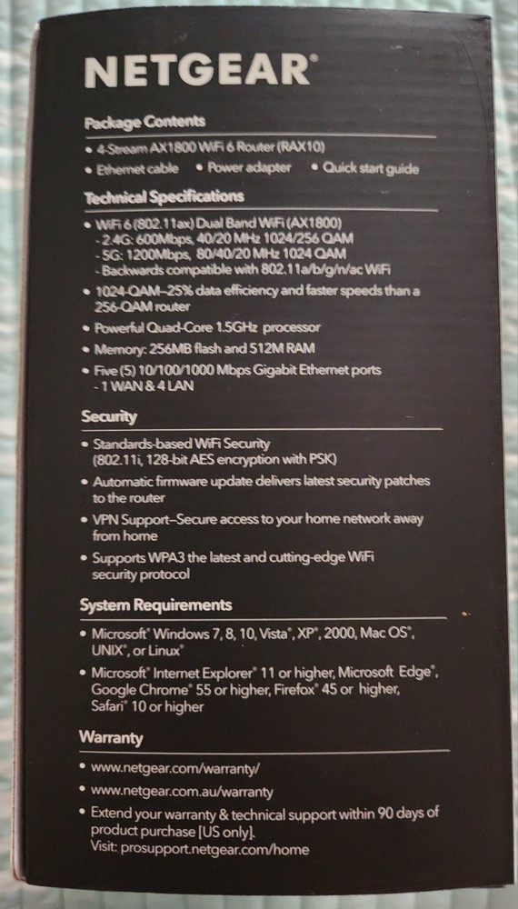 Netgear WiFi Router AX1800
