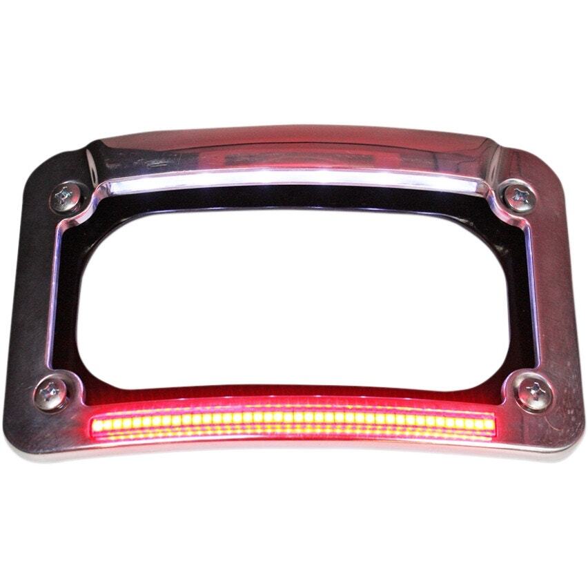 Custom Dynamics CD-LP-IND-C Chrome Dual-LED License Place Frame 14-Up Indian