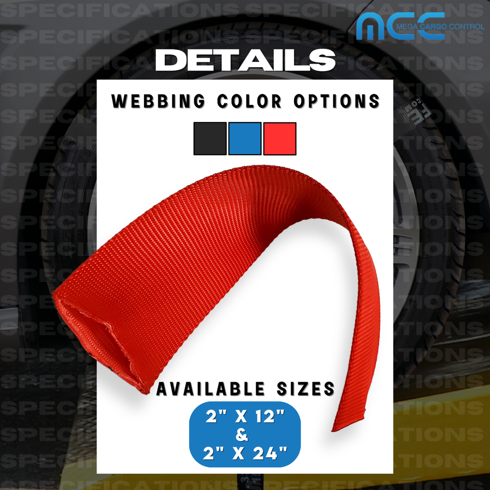 10 Pack 12" Sliding Sleeve Webbing Web Protector for 2" Ratchet Tie Down Strap