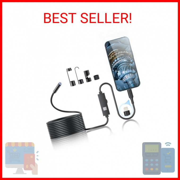 Kinpthy Endoscope Camera with Light, 1920P HD Borescope Tools with 8 Adjustable