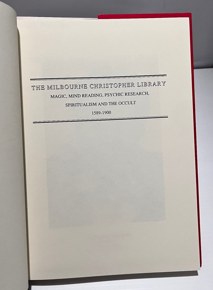 Milbourne Christopher Library Book Magic Occult 1589-1900 ISBN