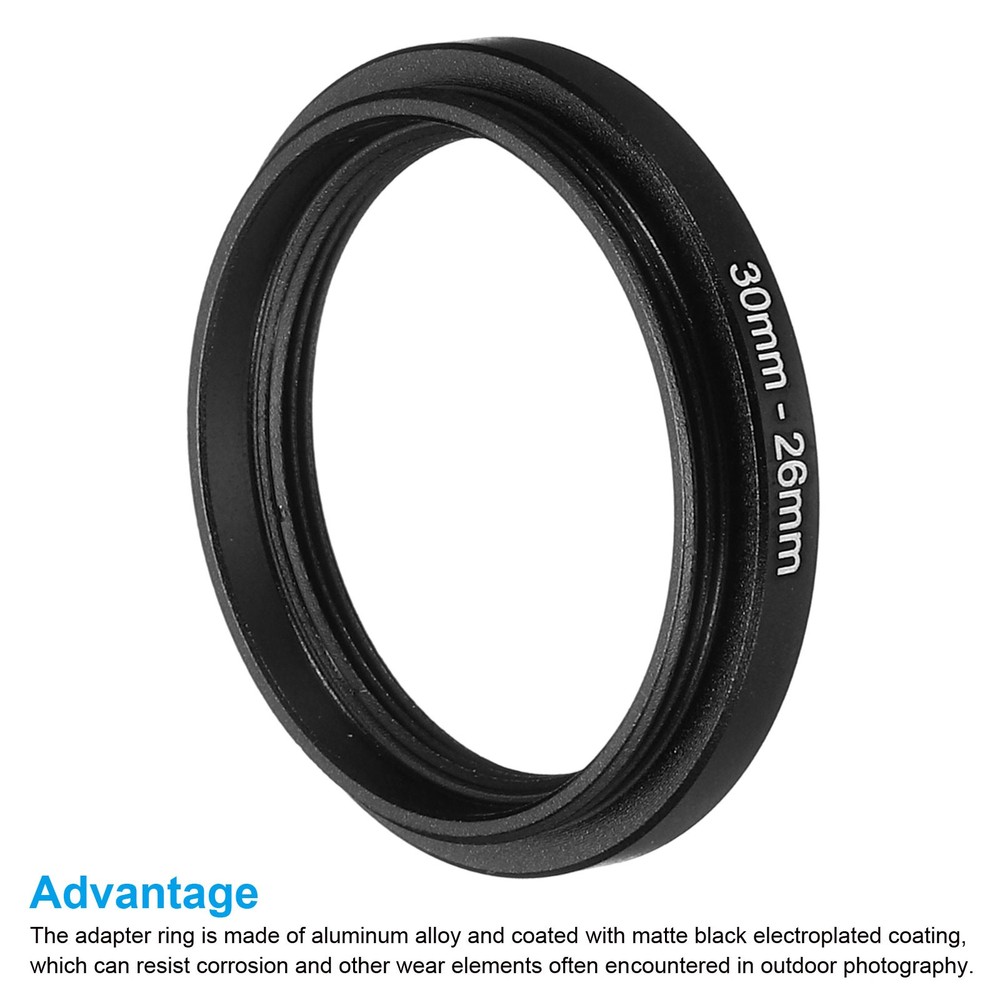 30mm-26mm Metal Step Down Ring Camera Lens Filter Adapter Ring Aluminum Filter