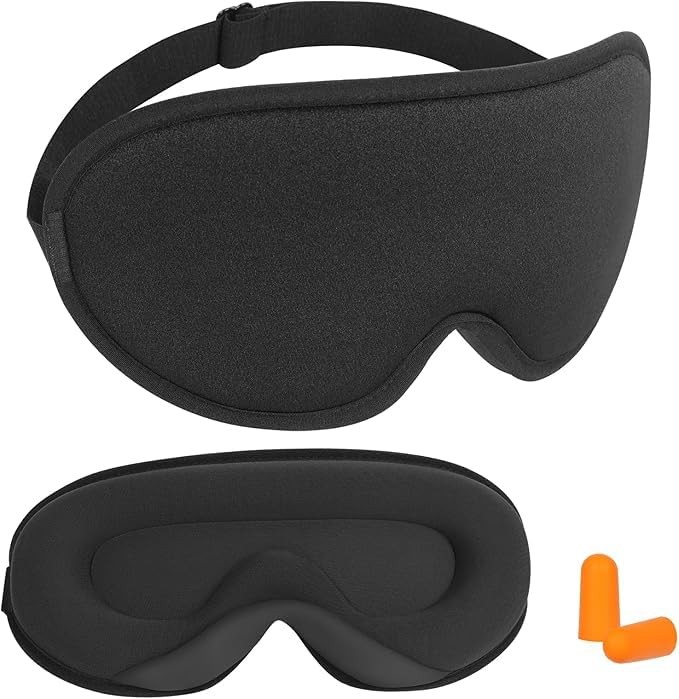 Sleep Mask,3D Contoured Sleeping Mask,99% Light Blocking Eye Mask, Zero Black