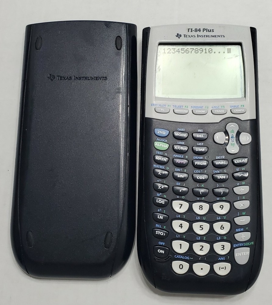 Texas Instruments TI-84 Plus Graphics Calculator  Black Gray Tested Working
