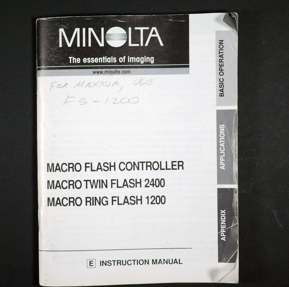Original Instructions Minolta Twin Macro Flash Controller MFC-1000 T-2400