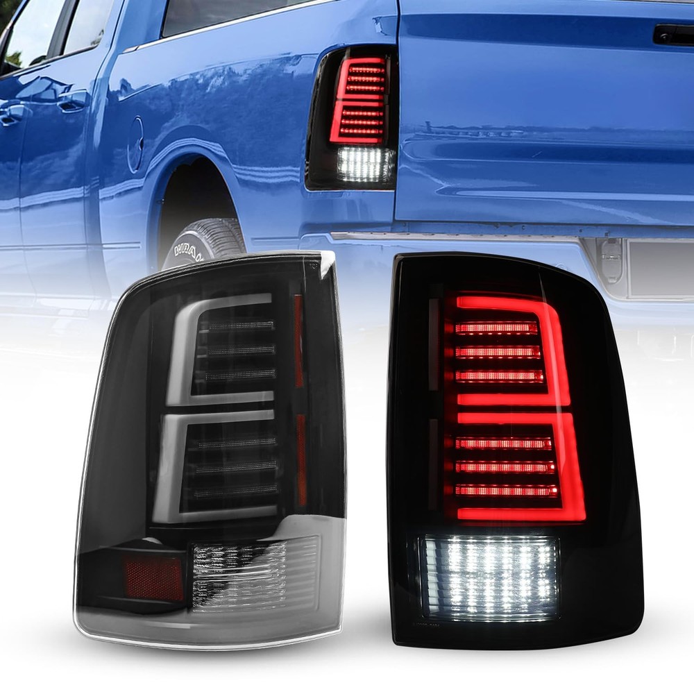 LED Sequential Tail Lights for Ram 1500 2500 3500 2009-2018 Halogen Models Smoke