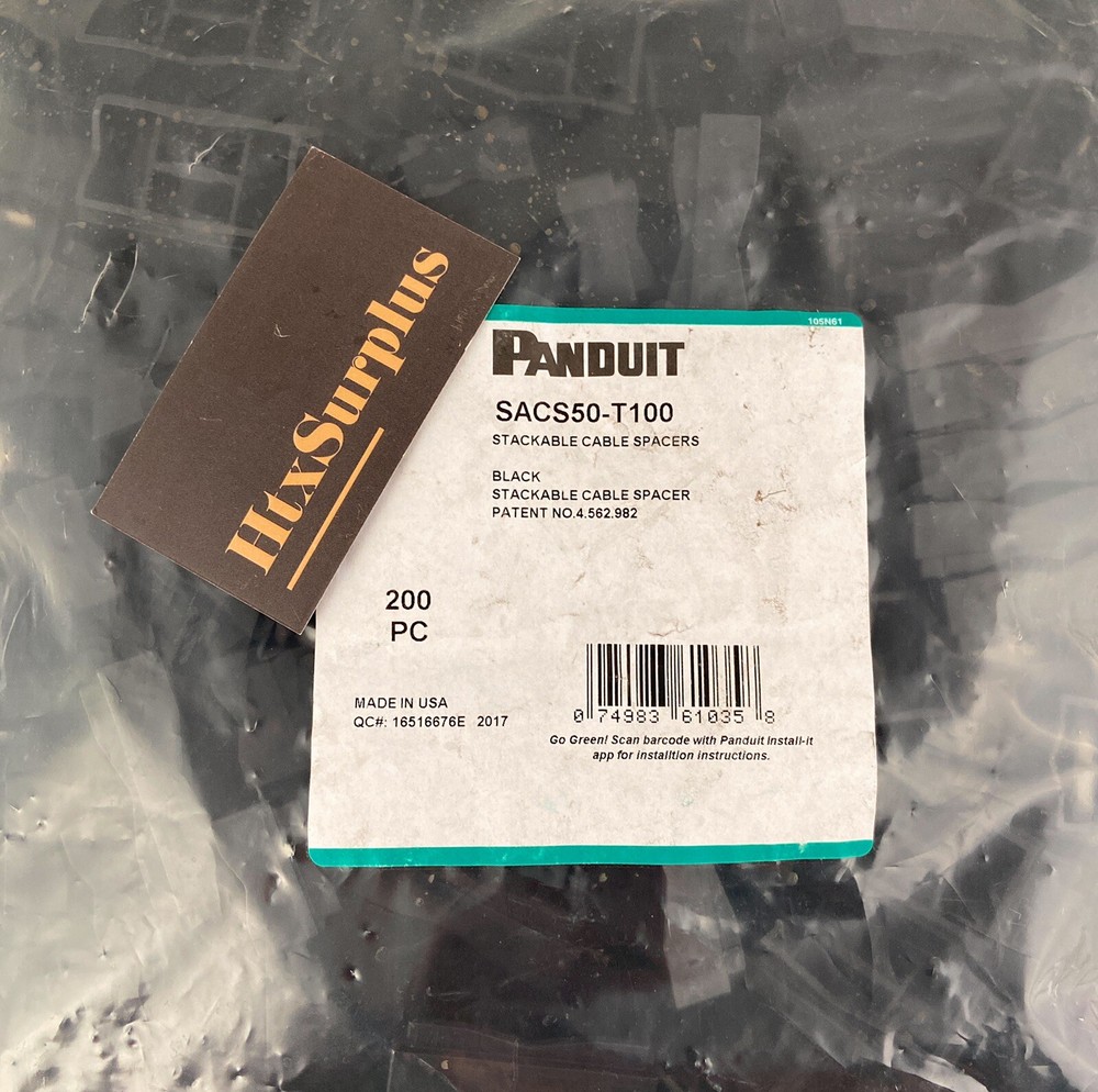 🌟(200 Pack) Panduit SACS50-T100 Stackable Aerial Telco Cable / Wire Spacers