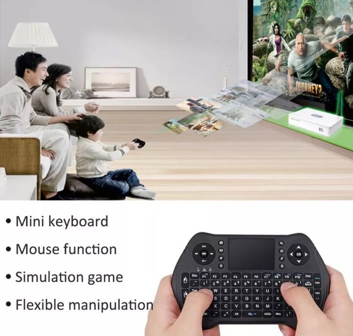 New 2.4G Wireless Keyboard with Touchpad Mouse Backlit USB Mini Black