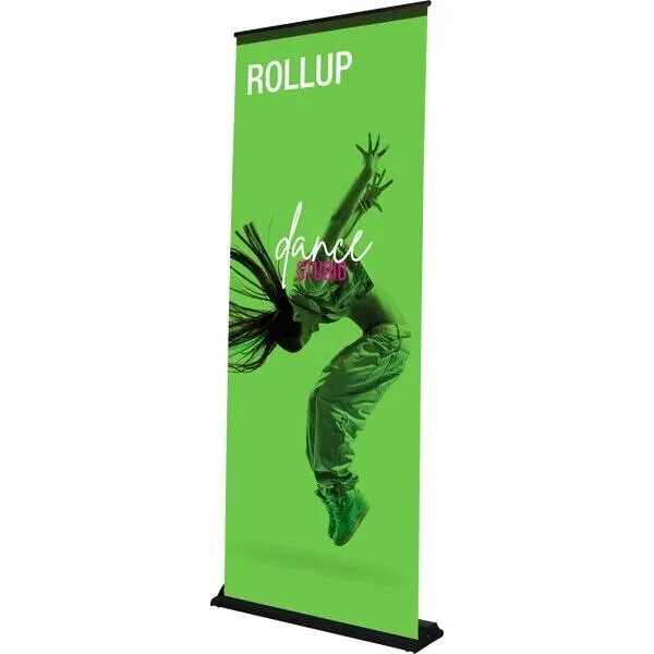 ROLLUP RETRACTABLE BANNER STAND BLACK RU-S1-4