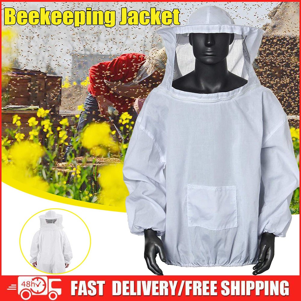 Beekeeping Jacket Veil Bee Keeping Suit Hat Pull Over Smock Protective Equipment
