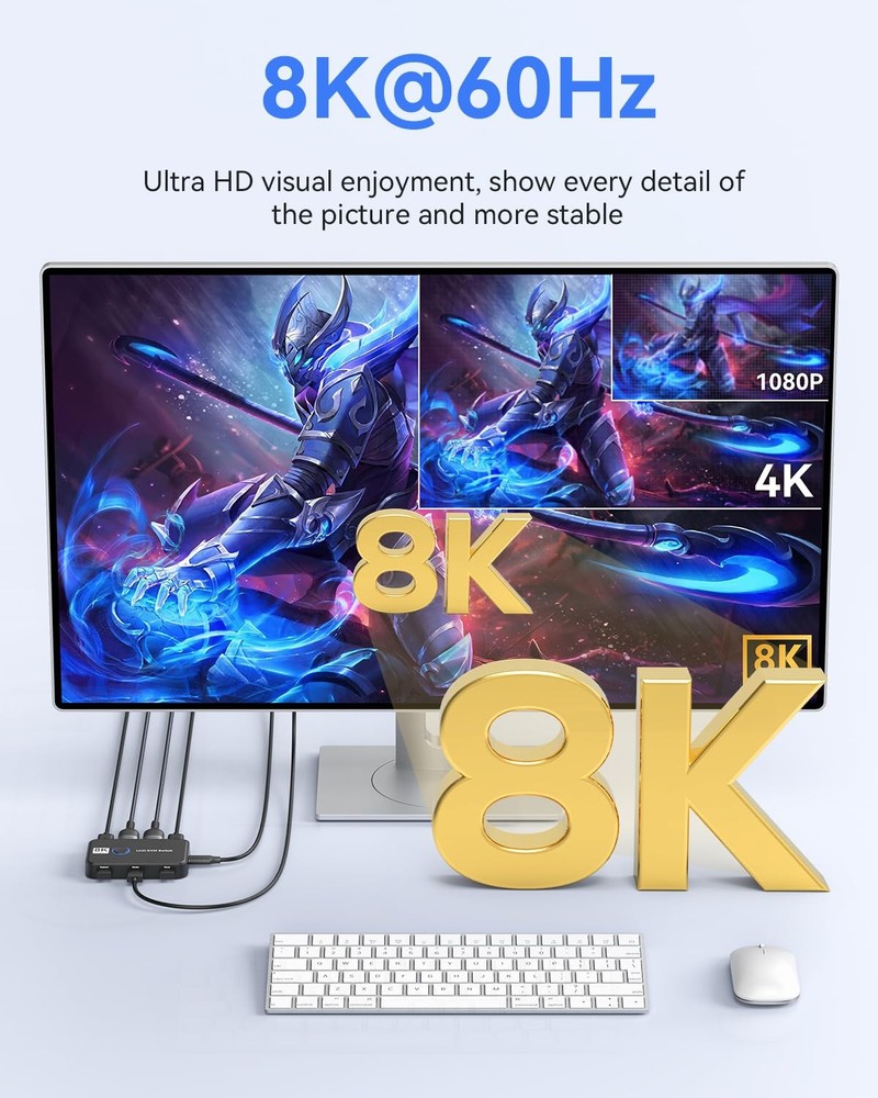 KVM Switch 1 Monitors 2 Computers USB Switch for 2 Computers Share Keyboard P...