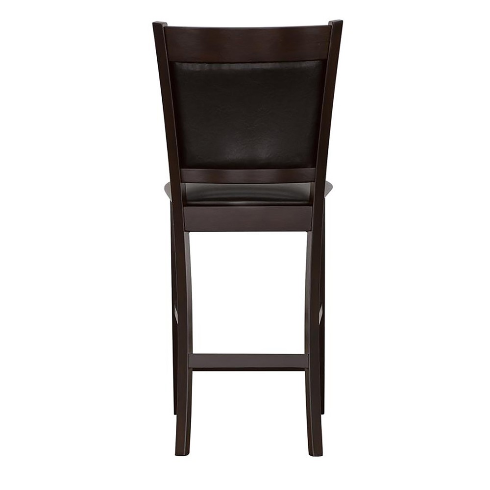 Black and Espresso Upholstered Counter Height Stools