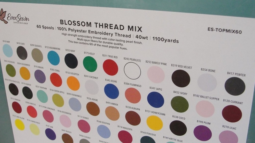 Polyester Embroidery Blossom Kit EverSewn 60 Spools