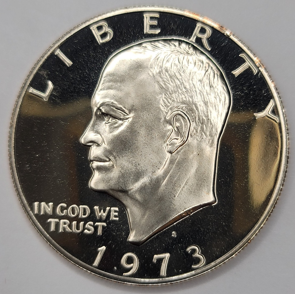 1973 S Proof DCAM Eisenhower Dollar - CN-Clad