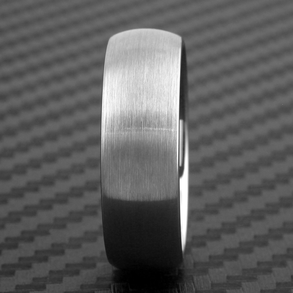 Engraved 4/6/8mm Silver Brushed Tungsten Plain Men's Wedding Band Ring