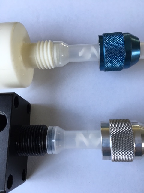 StataMix Static mixer bell inlet 14" X 32 element 1/4" MPT threaded outlet