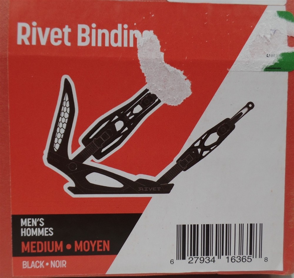 SNOWBOARD BINDINGS RIPZONE Rivet HS1005787 Size M Black NEW
