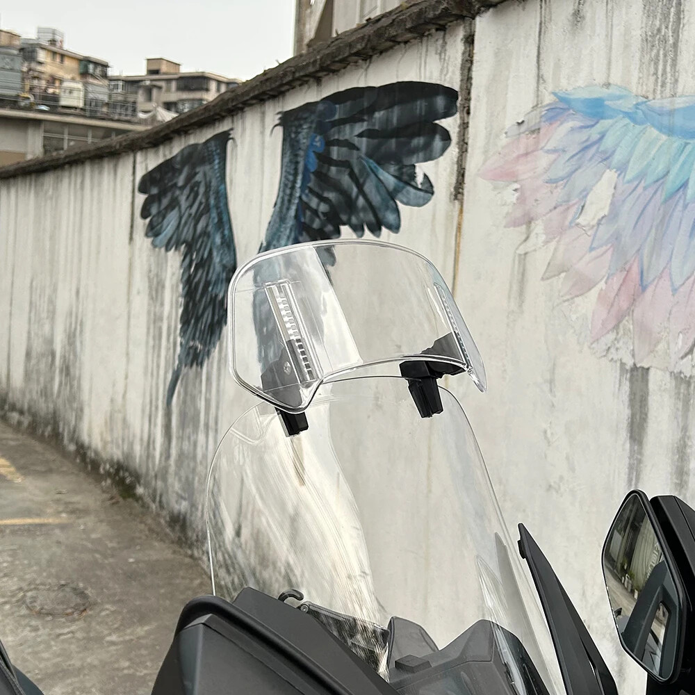 Clip On Motorcycle Windshield Extension Spoiler Wind Screen Deflector Universal