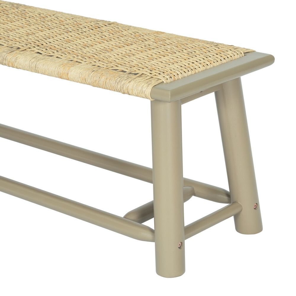 Champagne 59-73" Extendable Table Dining Set, Solid Wood Rattan Chairs