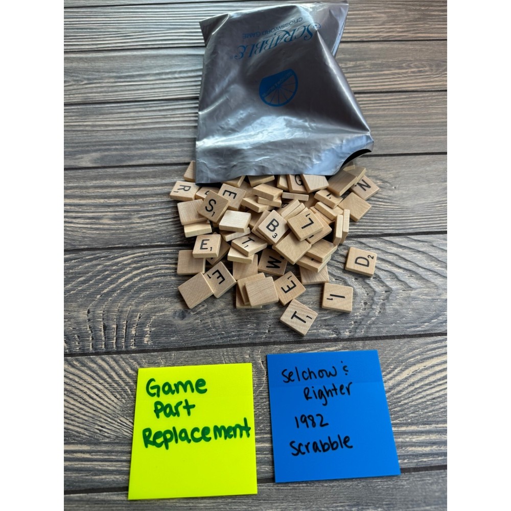 Vintage 1982 Scrabble Replacement Game Tiles Selchow & Righter