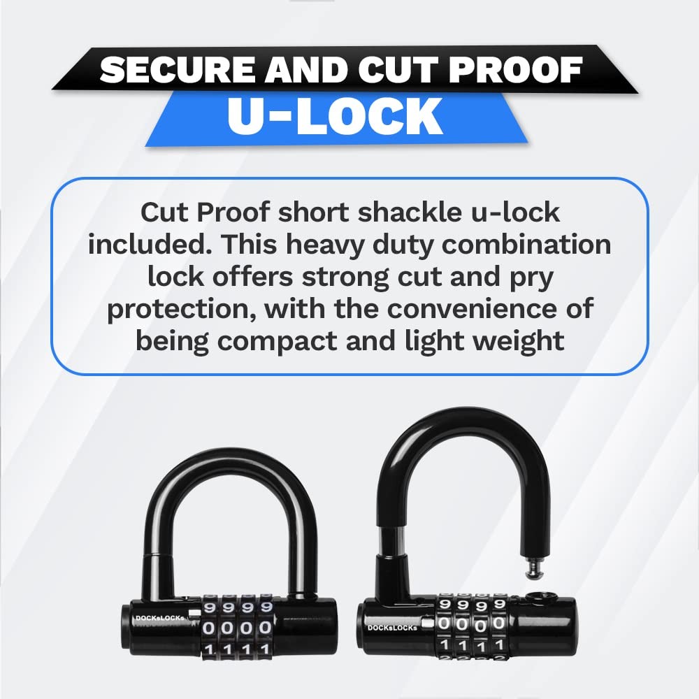 DocksLocks Security Cable Lock Set (5ft to 25ft Lengths) – 5ft, Blue