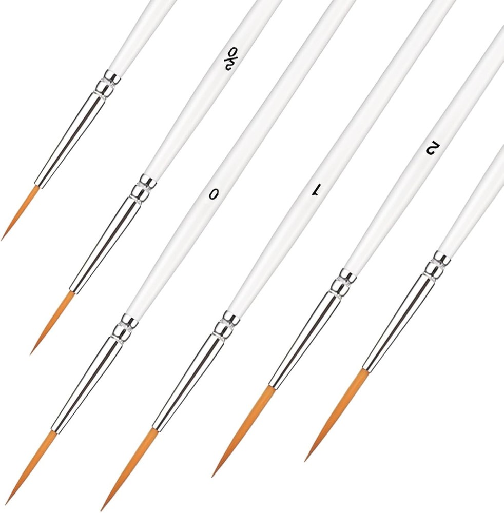Script Liner Brush, 6 PCS Highly Flexible Paint Brushes Extra Long Orange