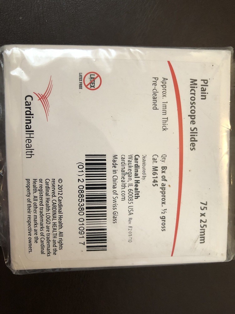 Cardinal Health Plain Microscope Slides 75x25mm