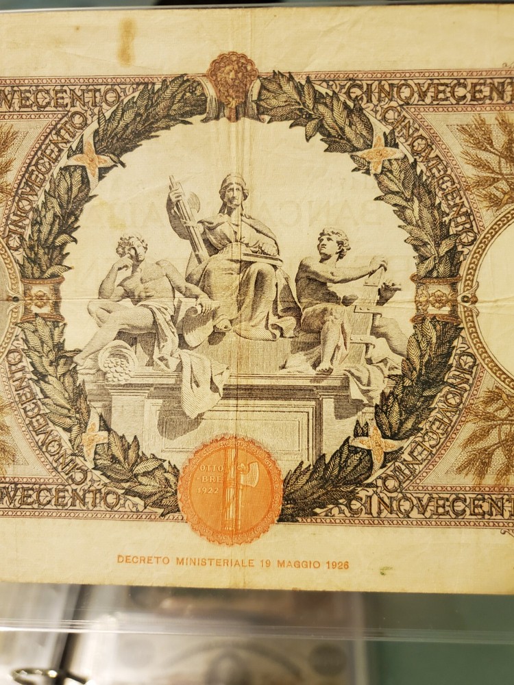 ITALY 500 LIRE 1940 FINE