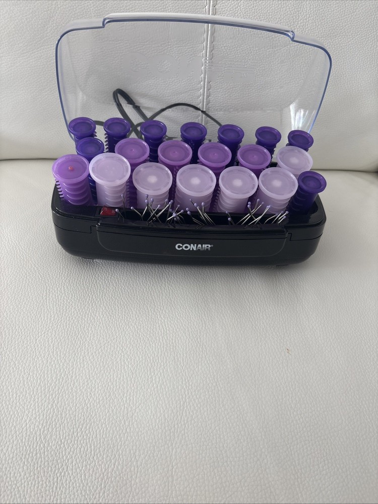 Conair Easy Start Curls & Waves HS11RX 20 Multi-Size Purple Hot Rollers w/ Clips