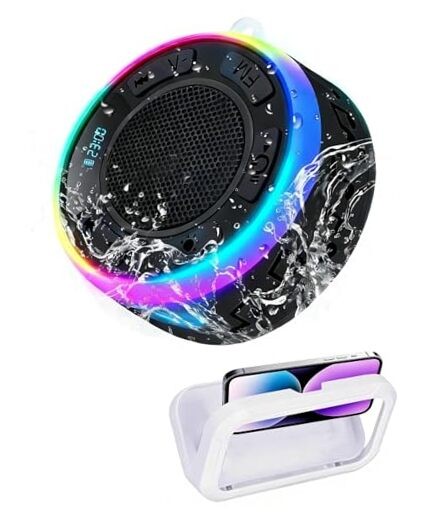 Shower Speaker Bluetooth Waterproof, Portable Wireless Bathroom Speaker with