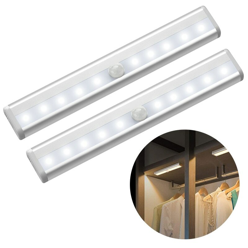 Wardrobe 6 LEDs Motion Sensor Light Cupboard Bed Lamp LED Under Cabin Night PIR