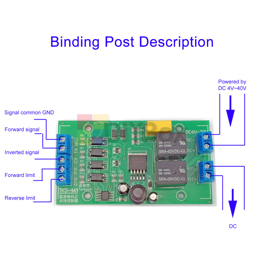 5V/12V/24V DC Motor Controller Forward Reverse 20A High Current Control Board